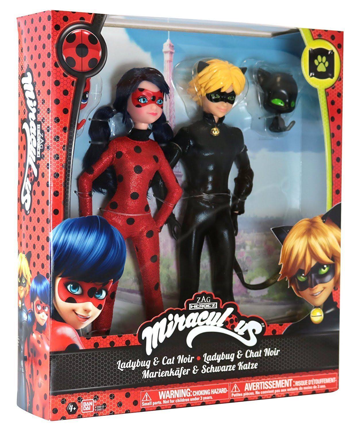 Miraculous 10.5-inch Fashion Doll 2-Pack Ladybug and Cat Noir