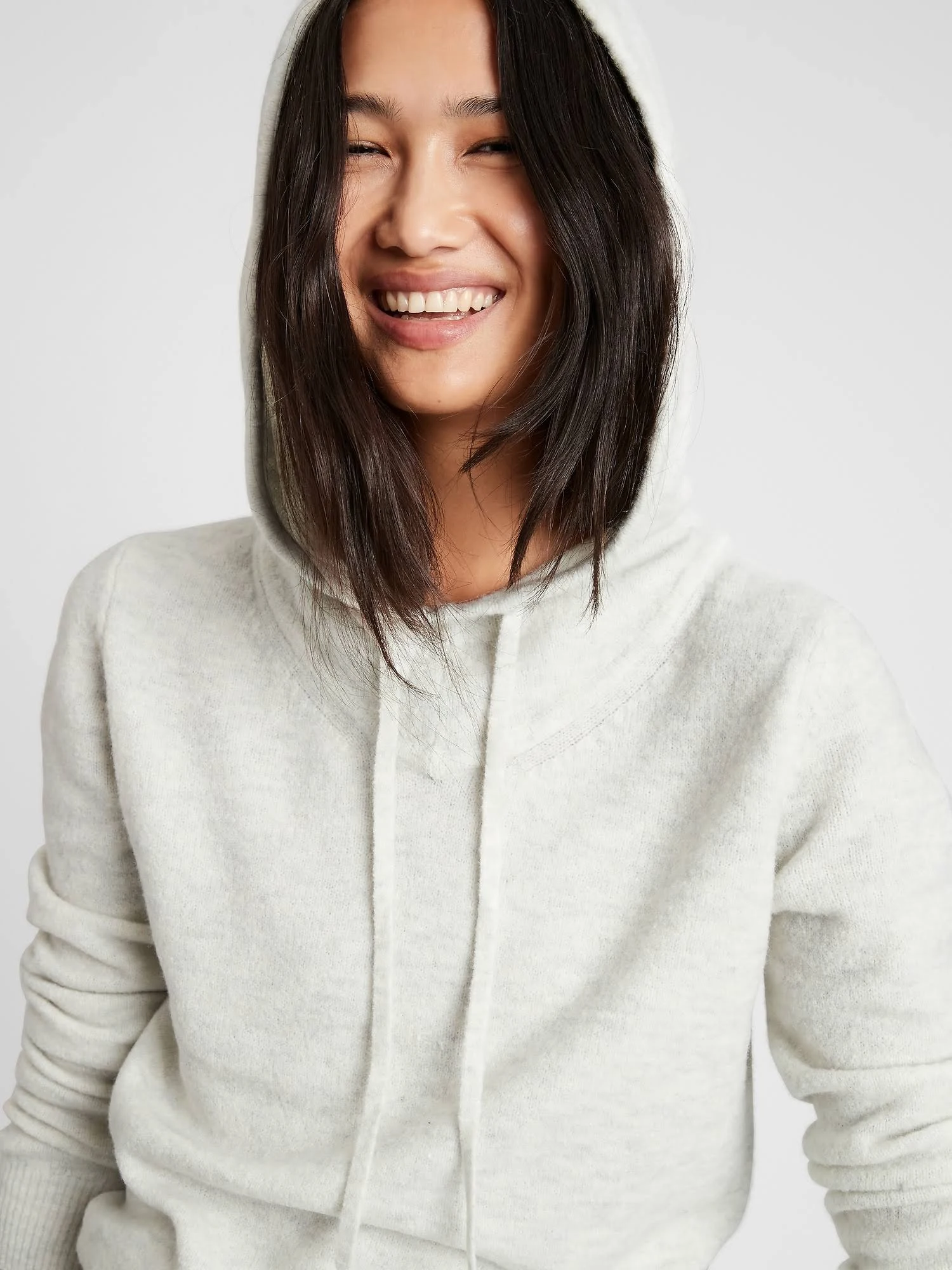 Banana Republic Women's Sweater Hoodie Light Gray Size L