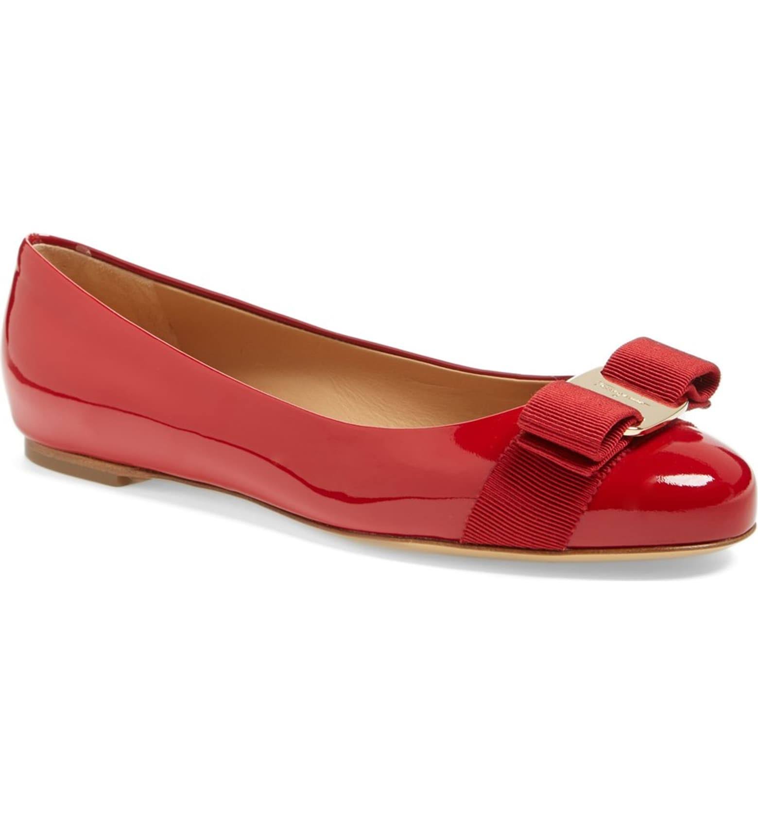 Salvatore Ferragamo Women Varina Ballet Flat Red Size 4.5
