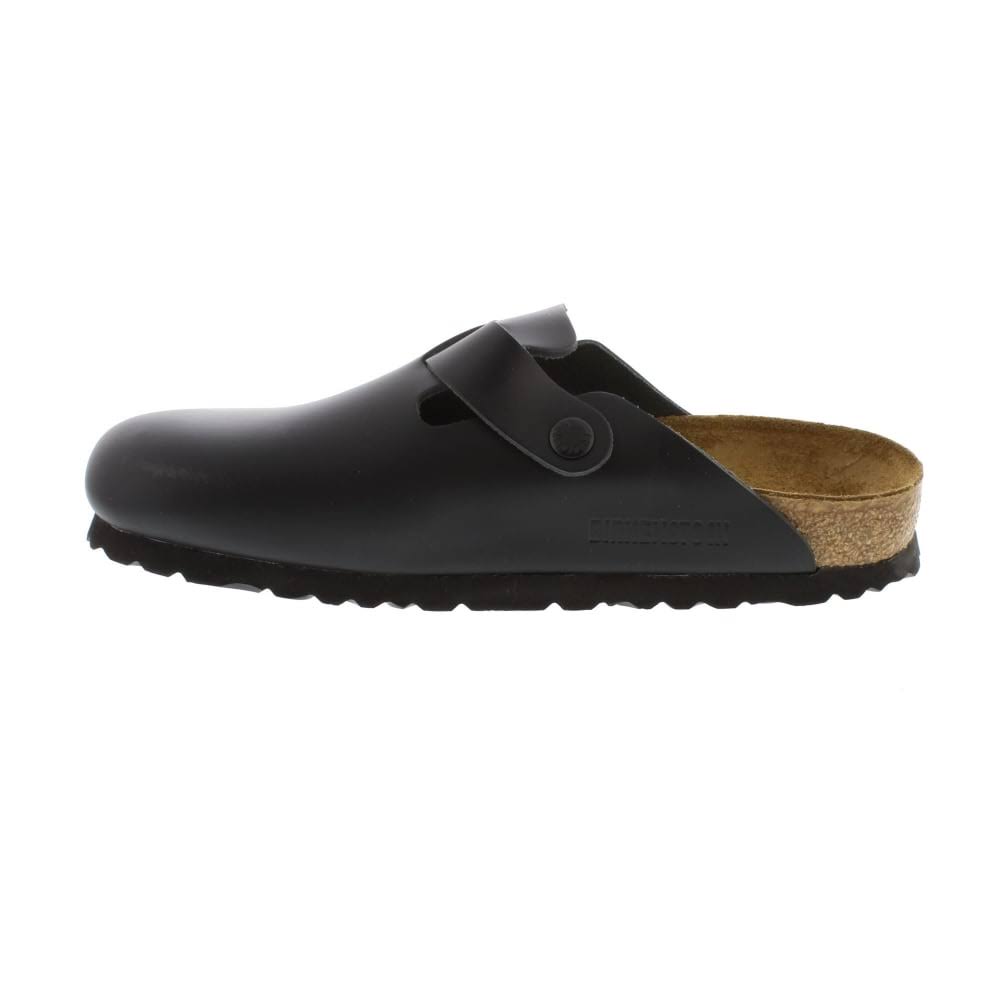 Birkenstock Boston Natural Leather Black Clogs