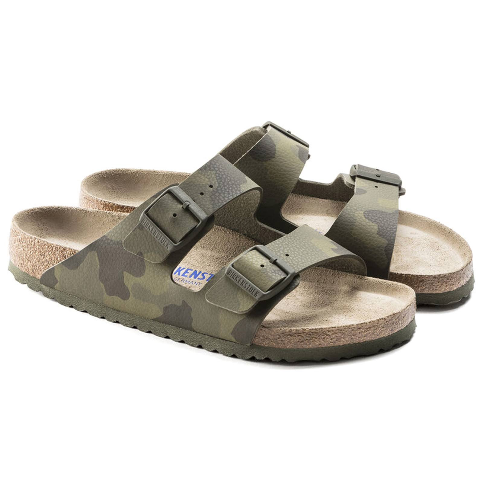 Birkenstock Arizona Camouflage-Print Leather Sandals - Green