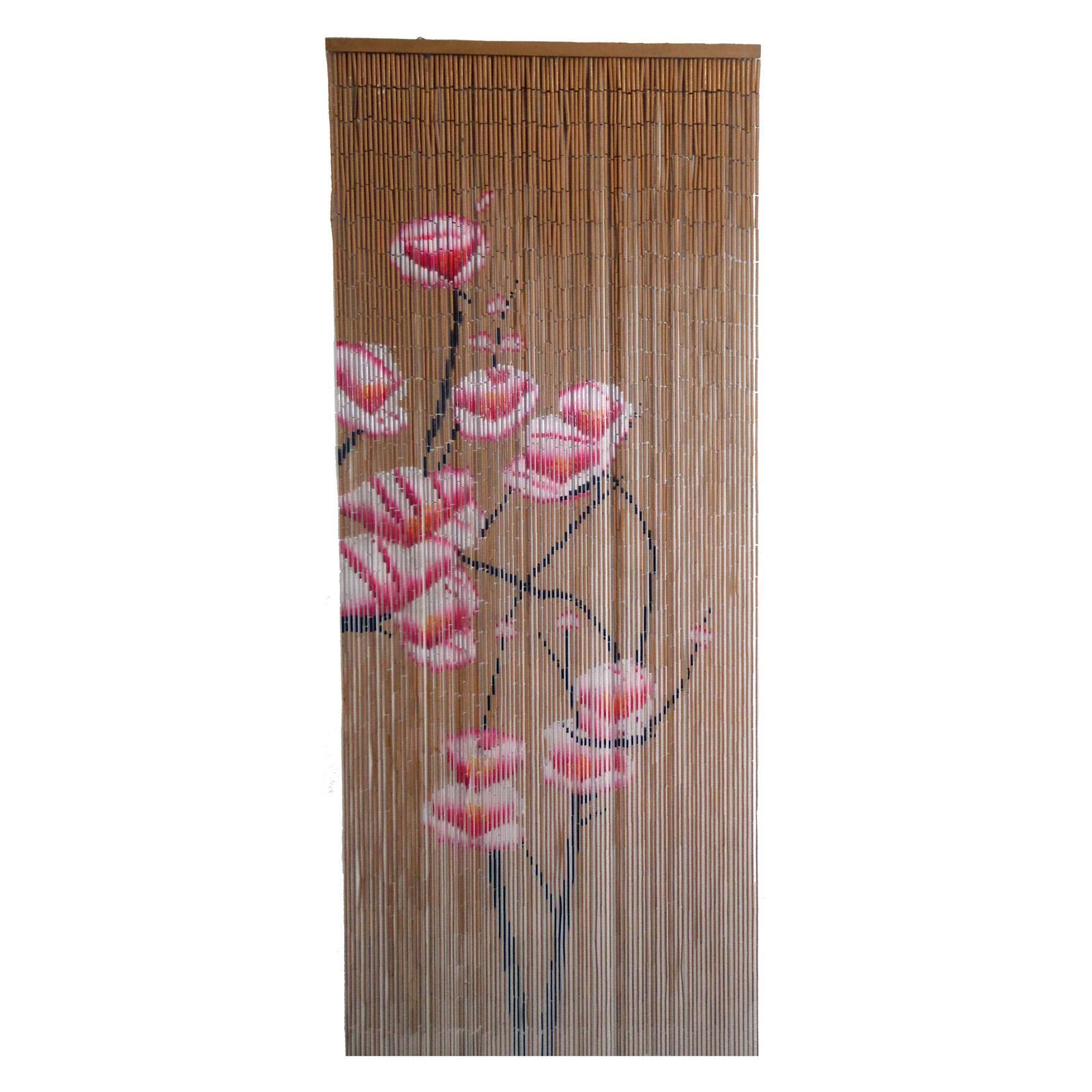 Bamboo54 Pink Flowers Bamboo Outdoor Curtain