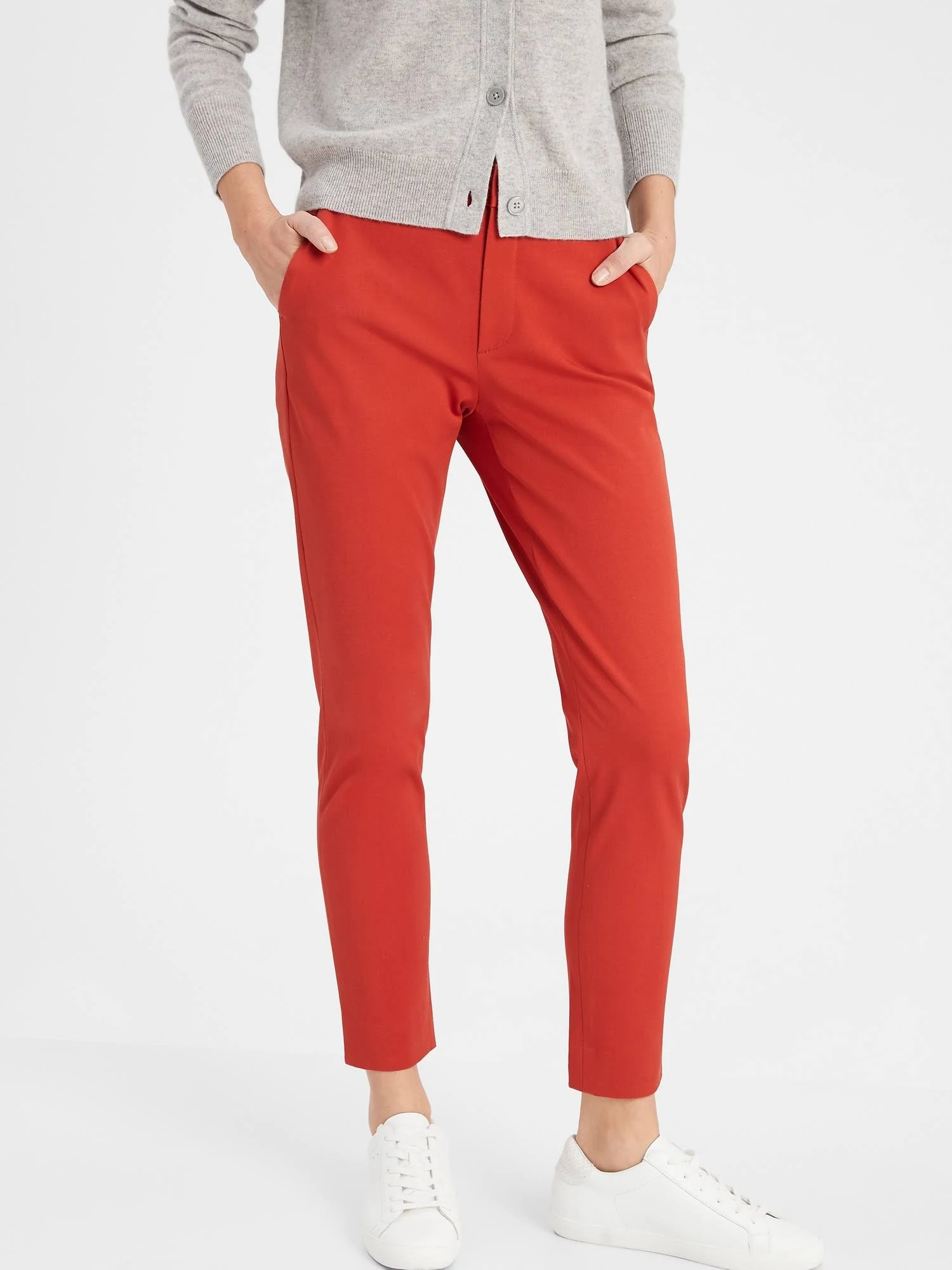 Women's High Rise Slim Ankle Bi-Stretch Pant Rust