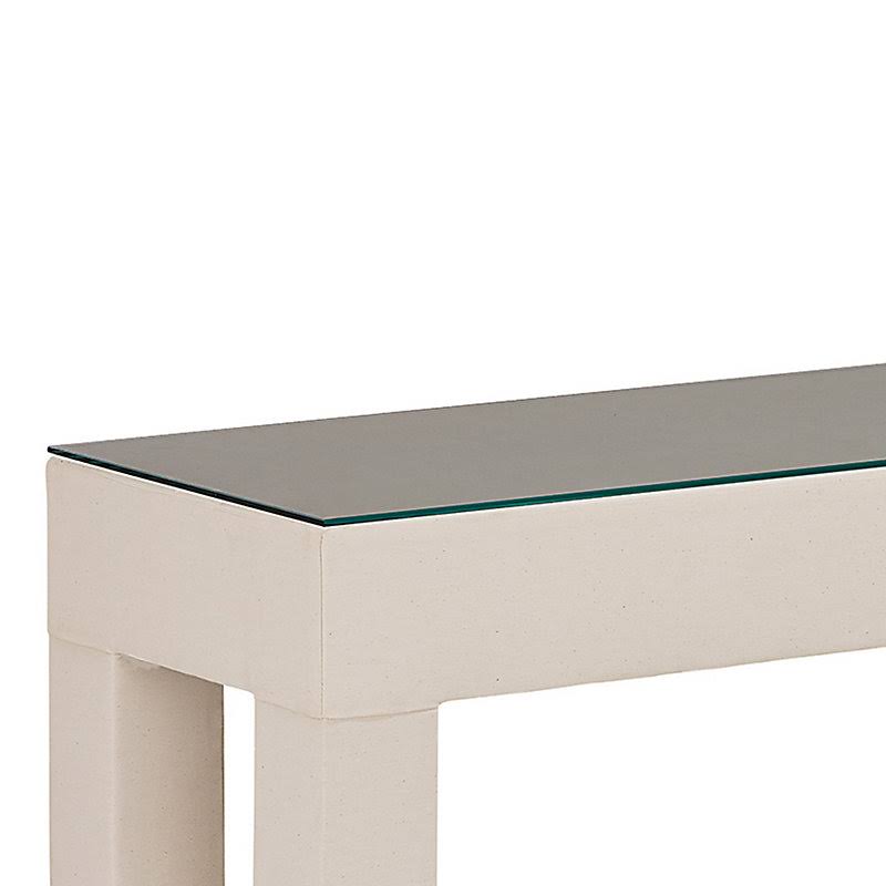 Jayden Upholstered Console Table Glass Topper - Ballard Designs