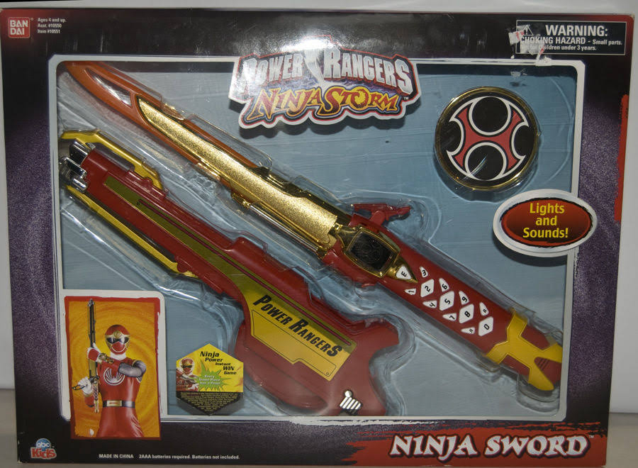Power Rangers Ninja Storm Ninja Sword with Lights & Sounds by Bandai 2003 NOS