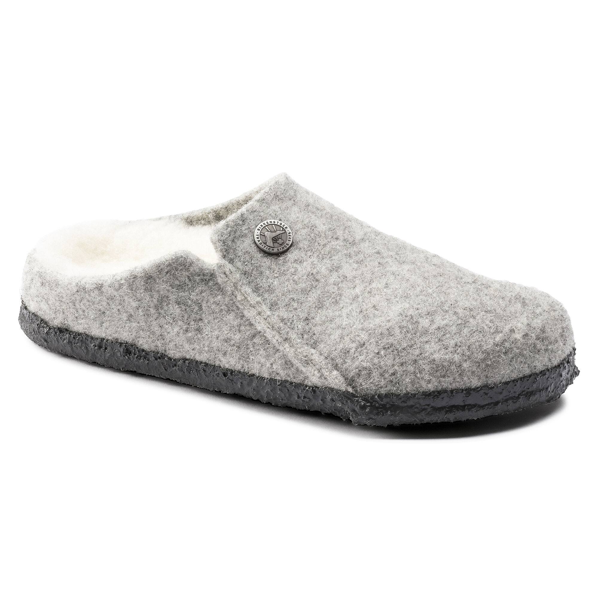 Birkenstock Kids Zermatt Wool Felt Light Gray Shearling Clogs