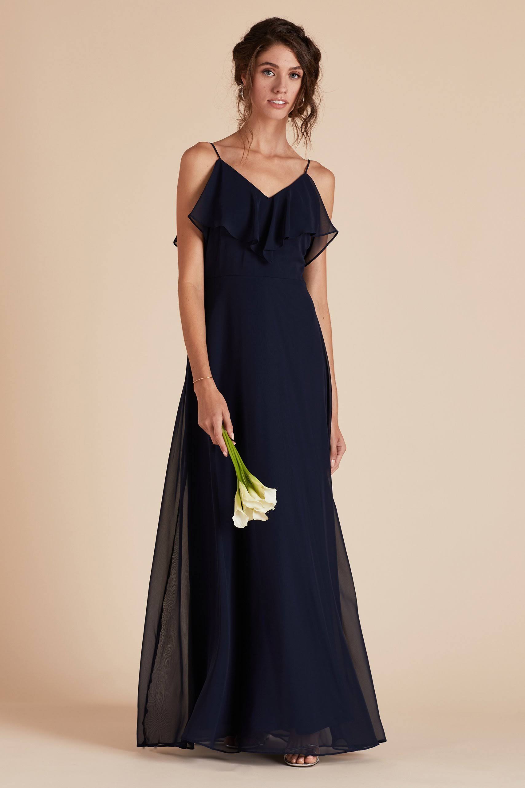 Birdy Grey Jane Convertible Chiffon Bridesmaid Dress in Navy XL / Navy