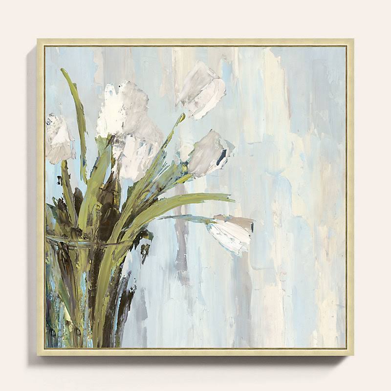 Tulips on Ivory Framed Canvas 30x22 x 30x22 - Ballard Designs