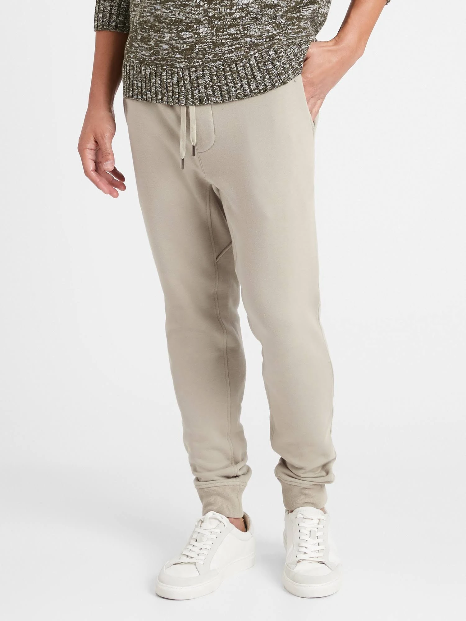 Banana Republic Men's French Terry Jogger Faded Khaki Size L