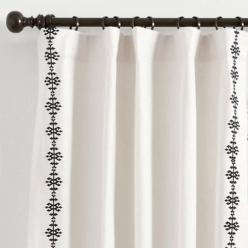 Aria Embroidered Drapery Panel Mineral 96x22 - Ballard Designs