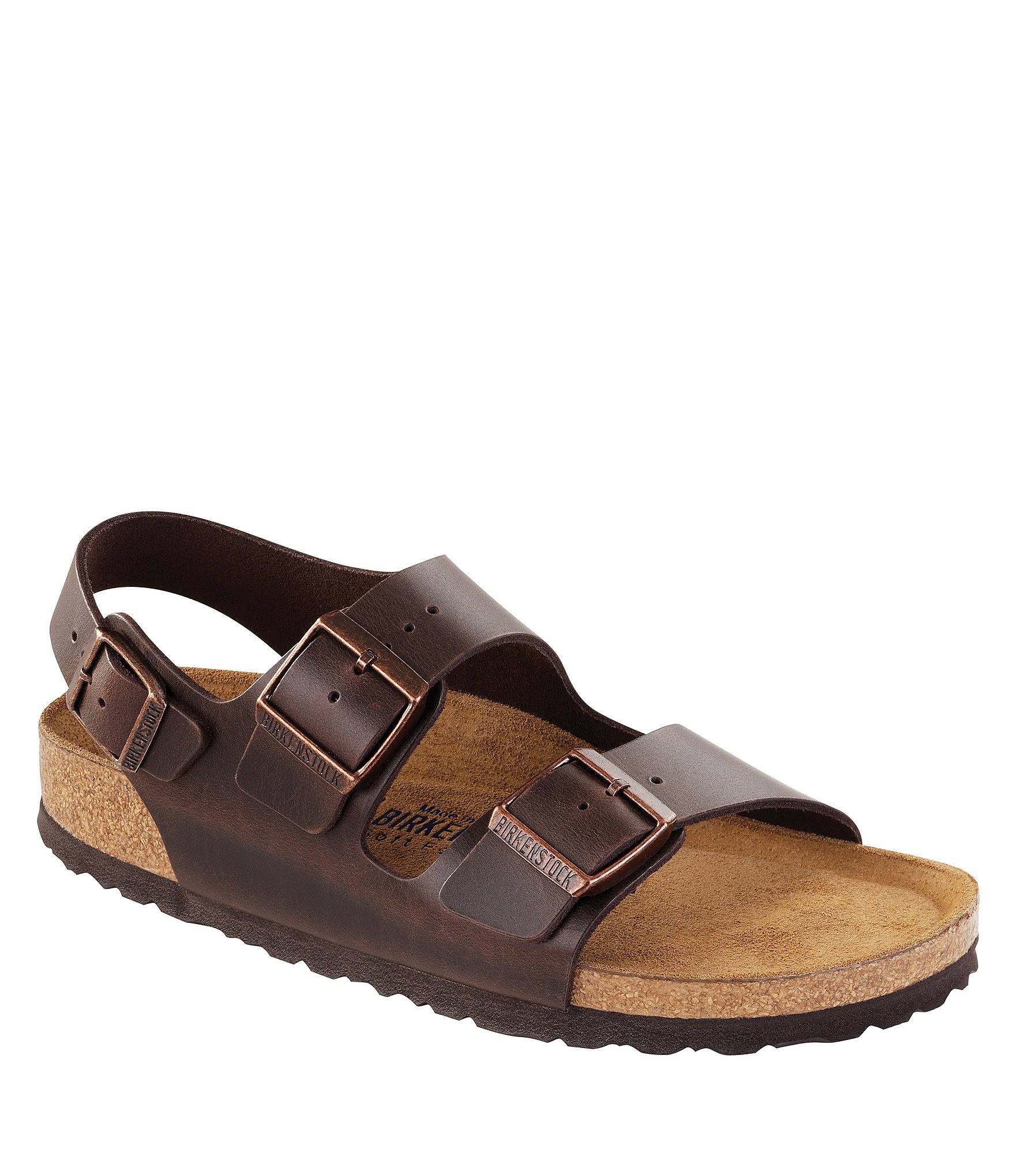 Birkenstock Milano Soft Footbed Sandal - 43 - Brown Amalfi Leather