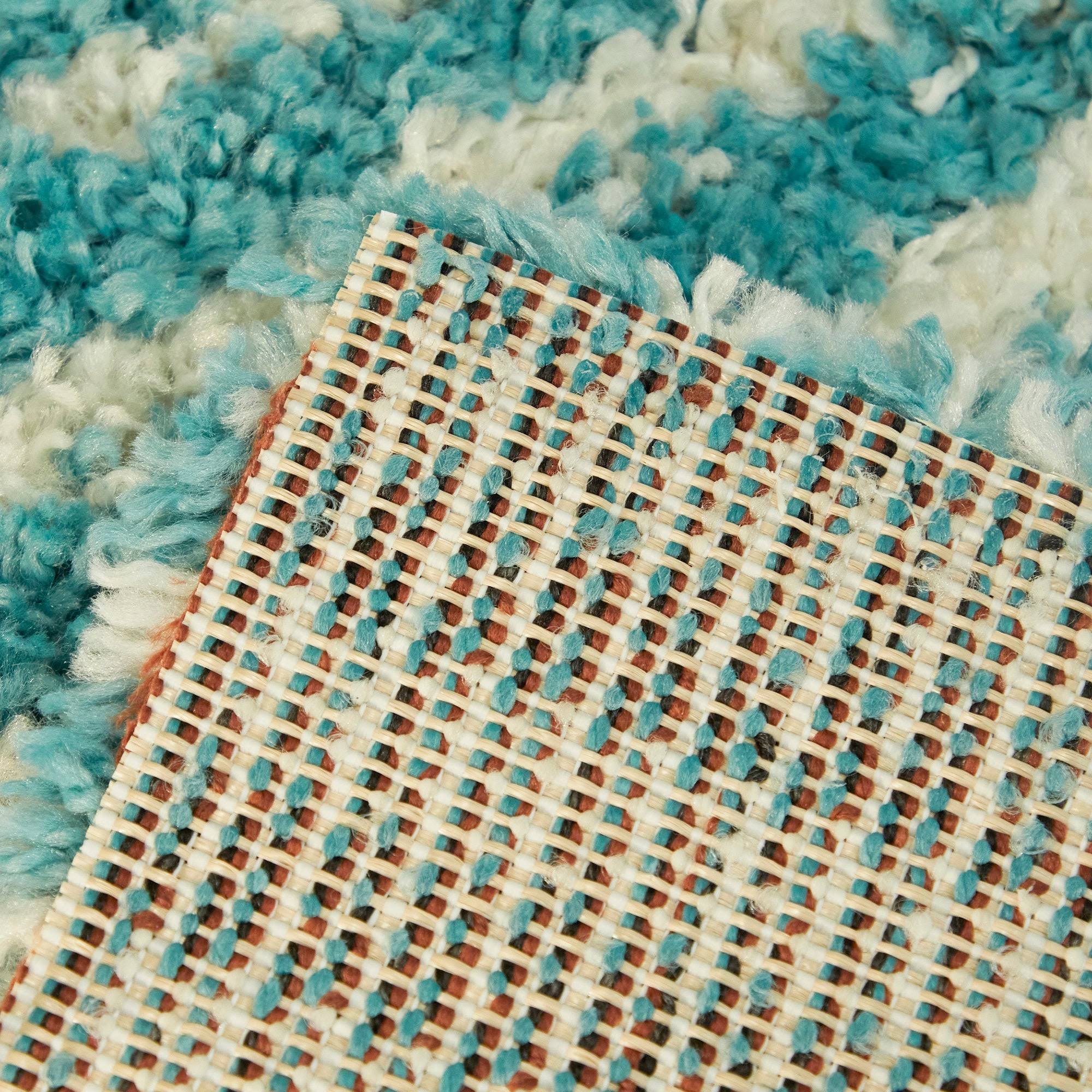 BALTA Hughes Teal 8 ft. x 10 ft. Striped Shag Area Rug, Blue