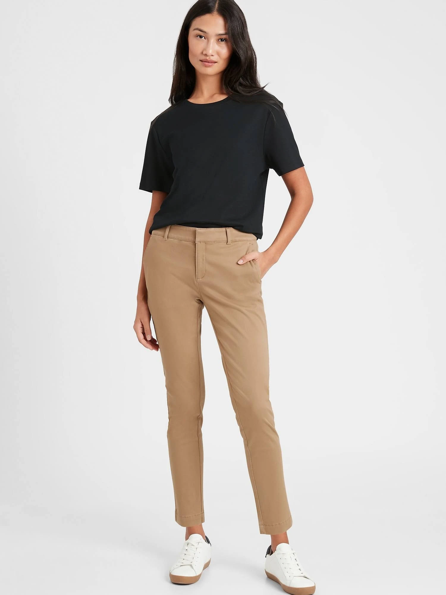 Banana Republic Women's Mid-Rise Skinny Chino Pant Classic Camel Size 12 Regular