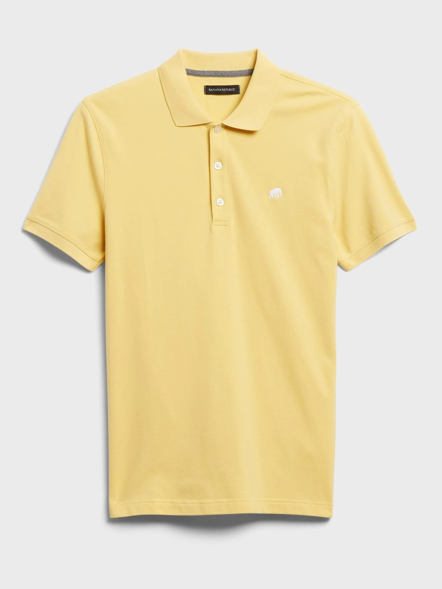 Banana Republic Men's Slim Signature Pique Polo Shirt Yellow Noon Size Xs