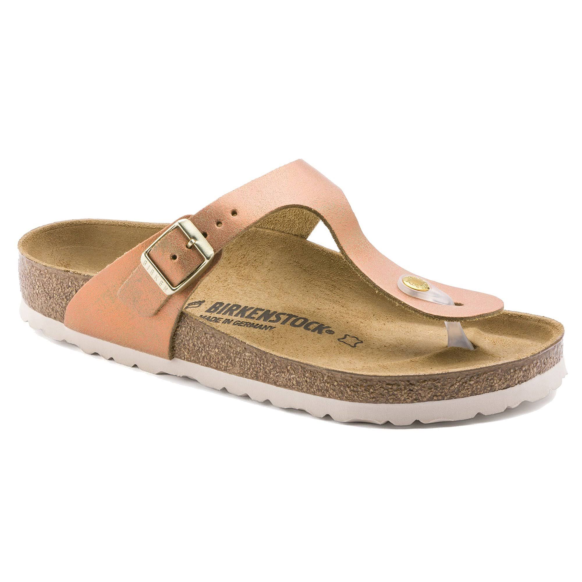Birkenstock Women's Gizeh Sandal - 38 - Washed Metallic Sea Copper