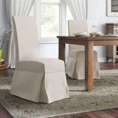 Loera Upholstered Parsons Chair in Beige Birch Lane