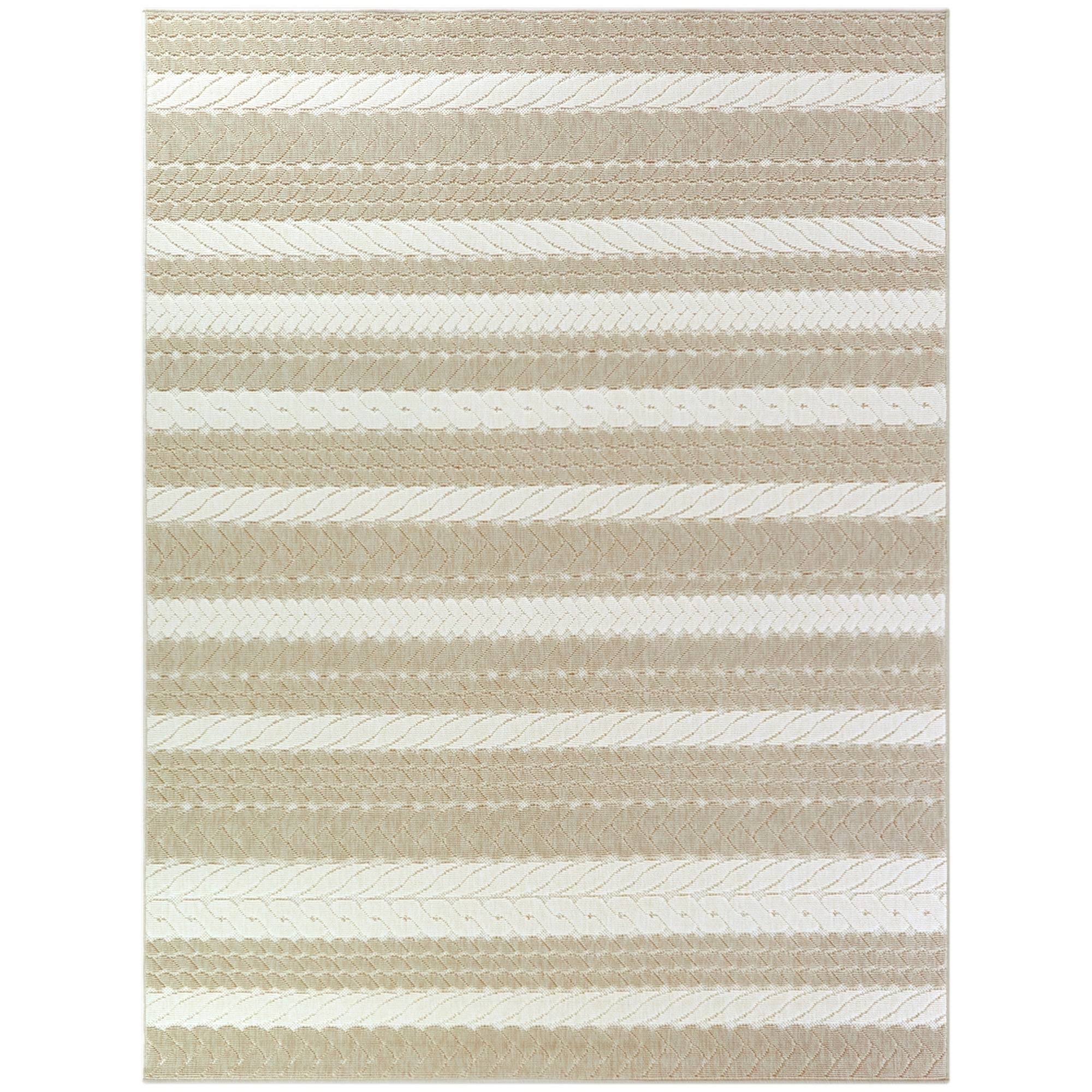 Caldwell Nautical Stripe Indoor/Outdoor Area Rug - 5&3x22 x 7& - Tan