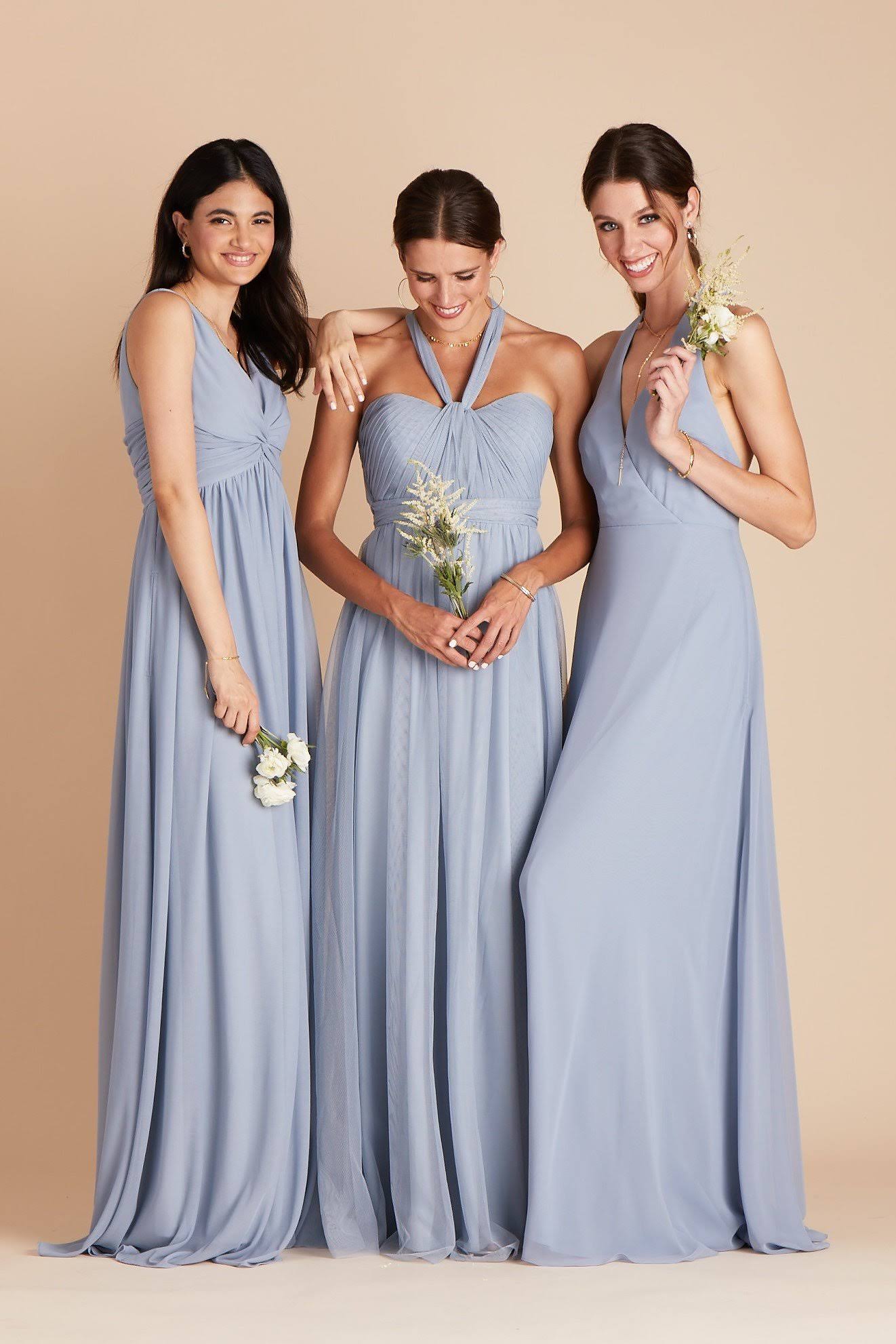 Birdy Grey Christina Convertible Tulle Bridesmaid Dress in Dusty Blue Xs / Dusty Blue