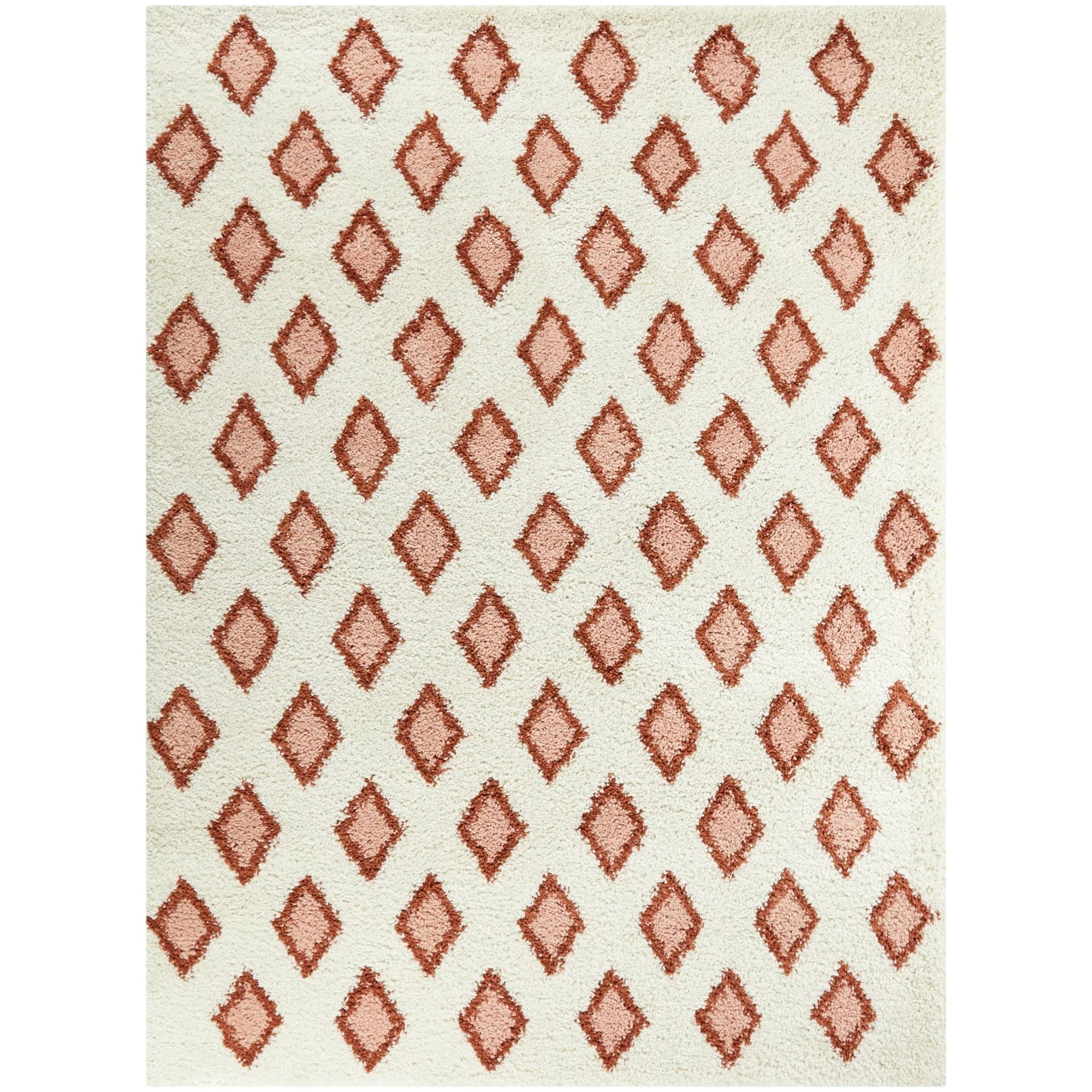 BALTA Avery Rust 5 ft. x 7 ft. Geometric Shag Area Rug, Red