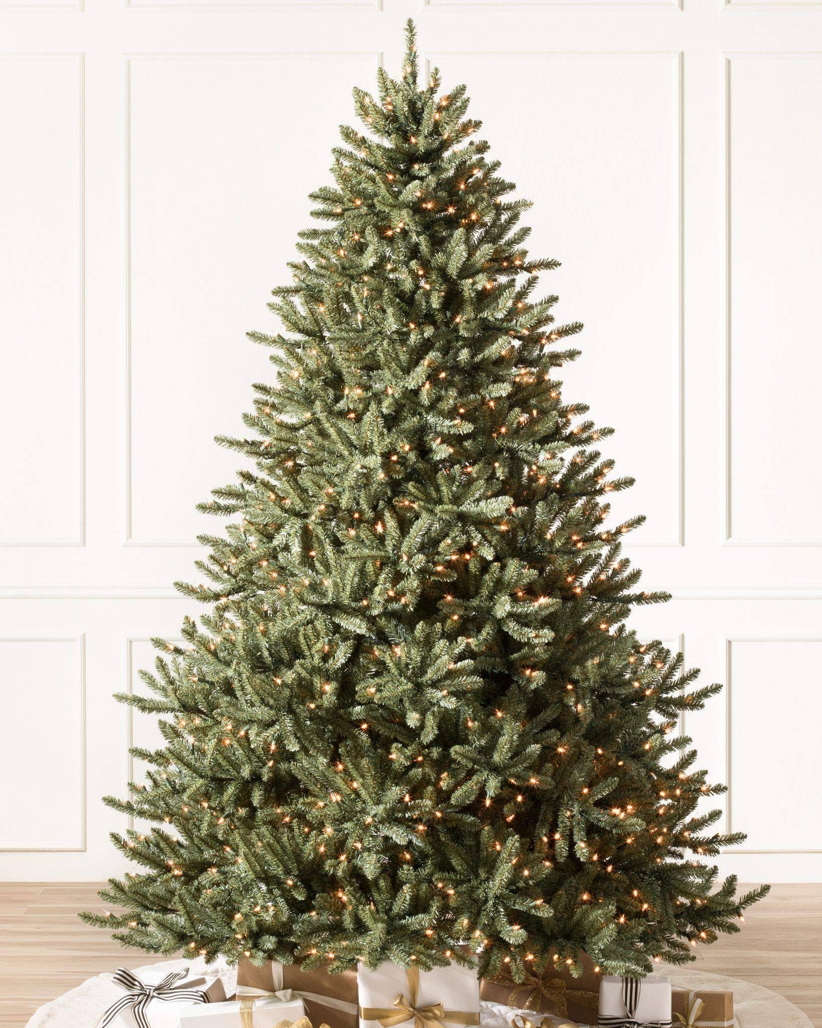 Balsam Hill 4.5ft Premium Pre-Lit Artificial Christmas Tree Classic Blue Spruce with Clear LED Lights, Storage Bag, and Fluffing