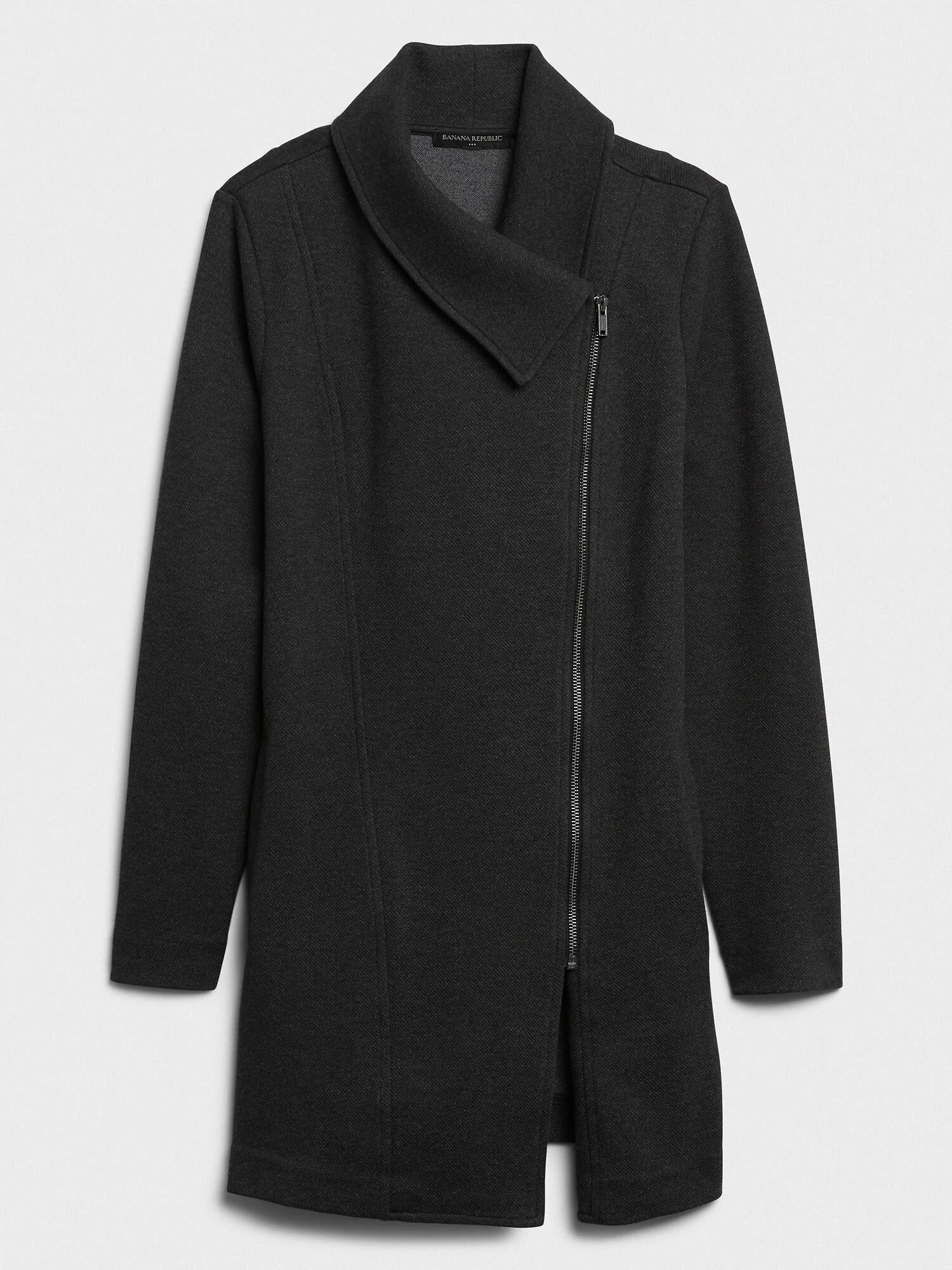 Women's Twill Moto Long Knit Jacket Black