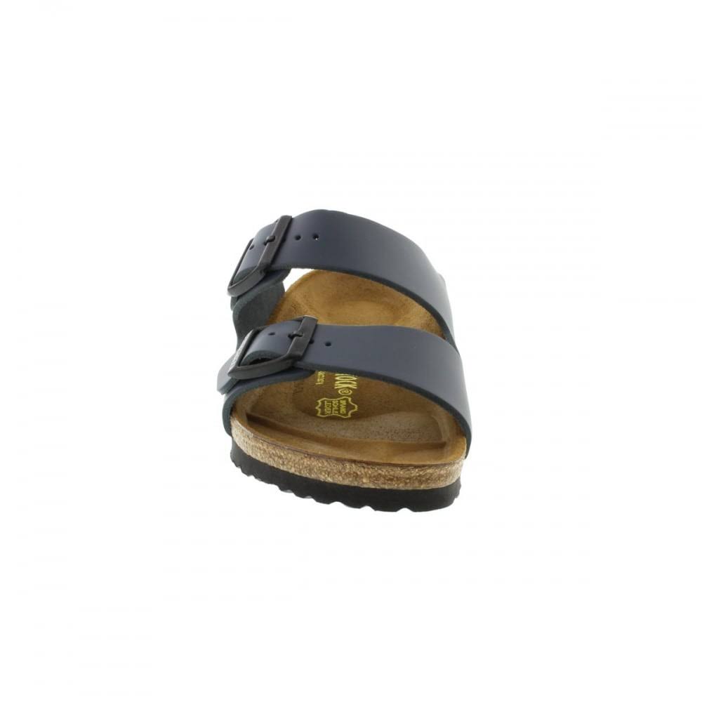 BIRKENSTOCK Arizona Natural Leather Blue Two-Strap Sandals