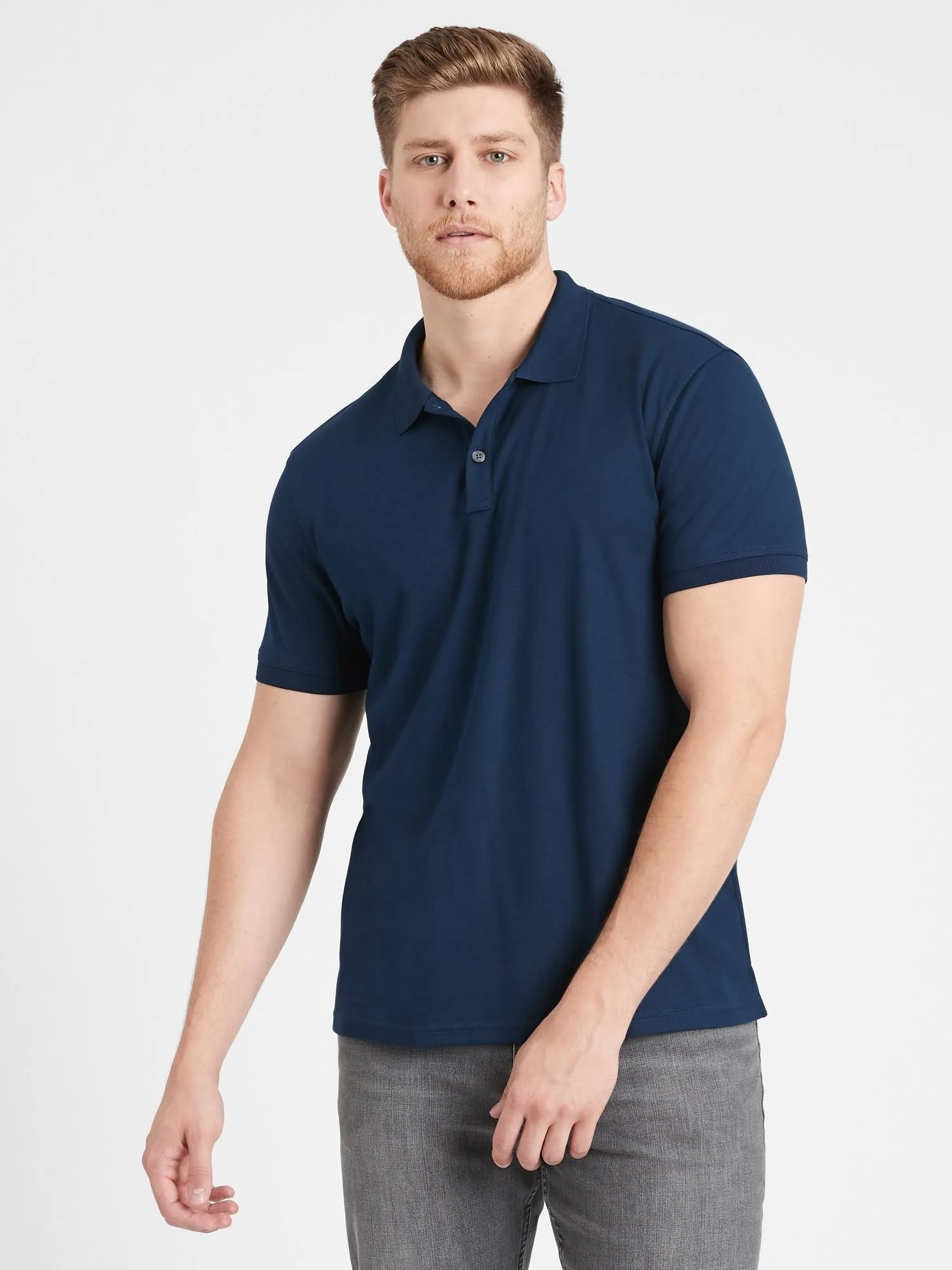 Banana Republic Men's Slim Luxury-Touch Polo Shirt Navy Tall Size M