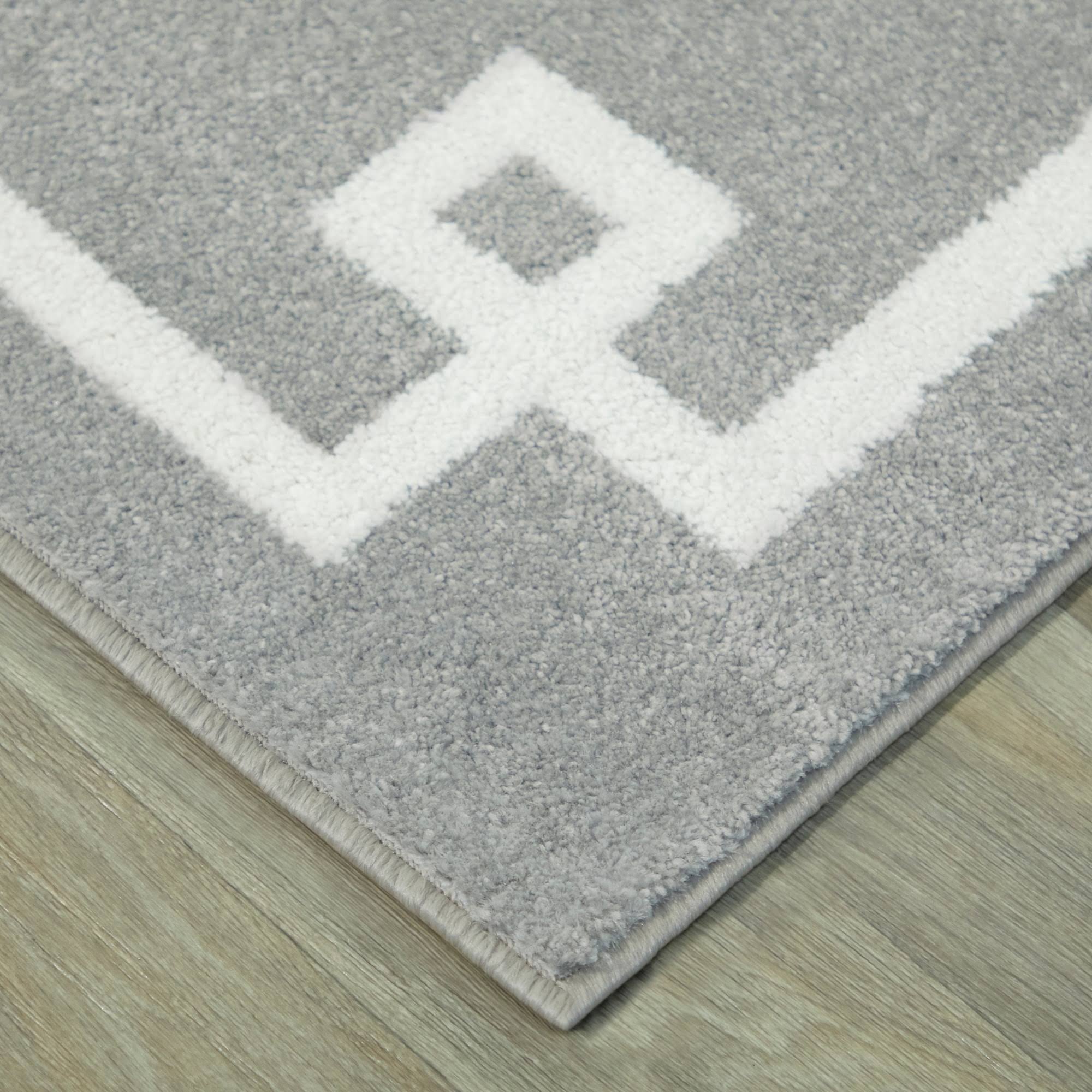 Eleni Greek Key Area Rug - Runner 2&7x22 x 7& - Light Grey