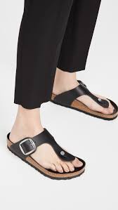 Birkenstock Gizeh Big Buckle Leather Women's Sandals Black
