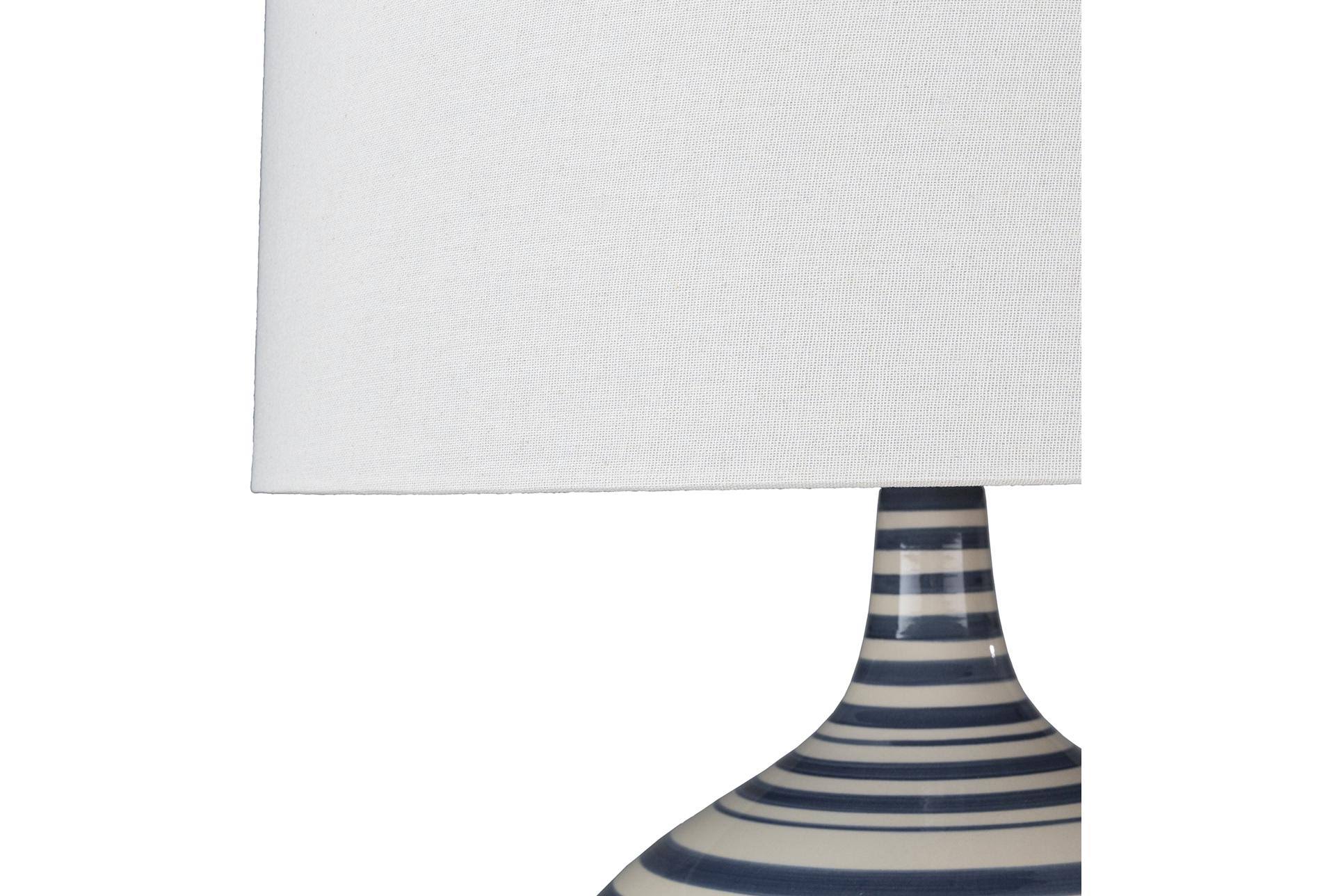 Isabella 27x22 Table Lamp Grovelane Base/Shade Color: White Navy Blue Base/White Shade
