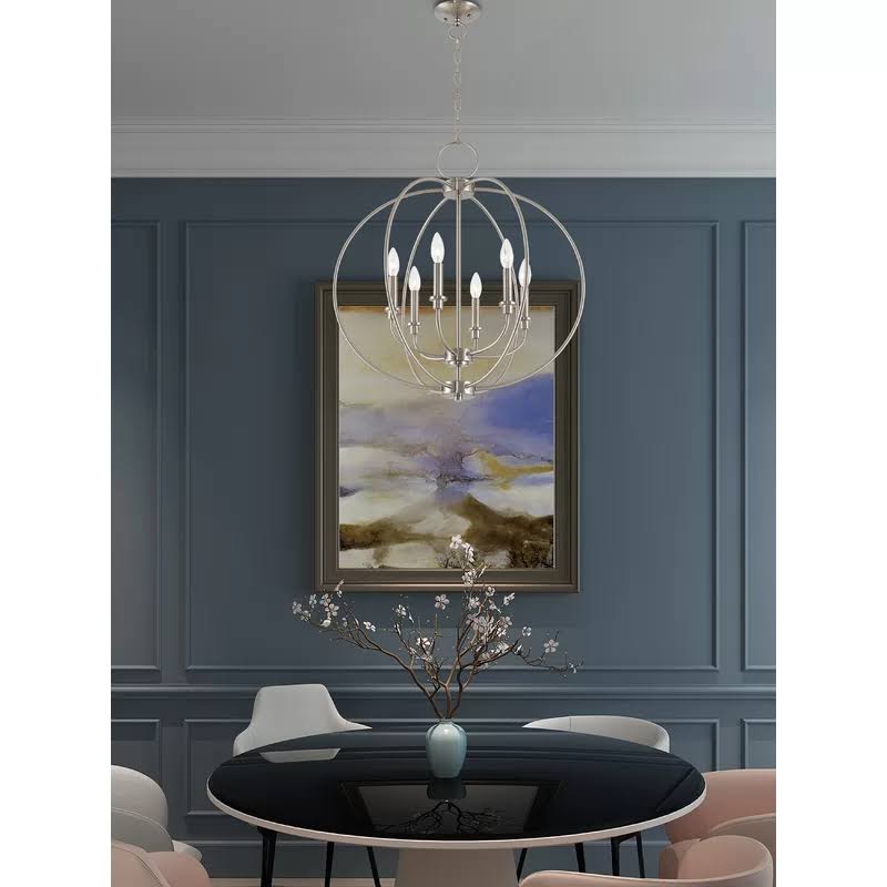 Naomie 6 - Light Candle Style Globe Chandelier Finish: Antique Brass