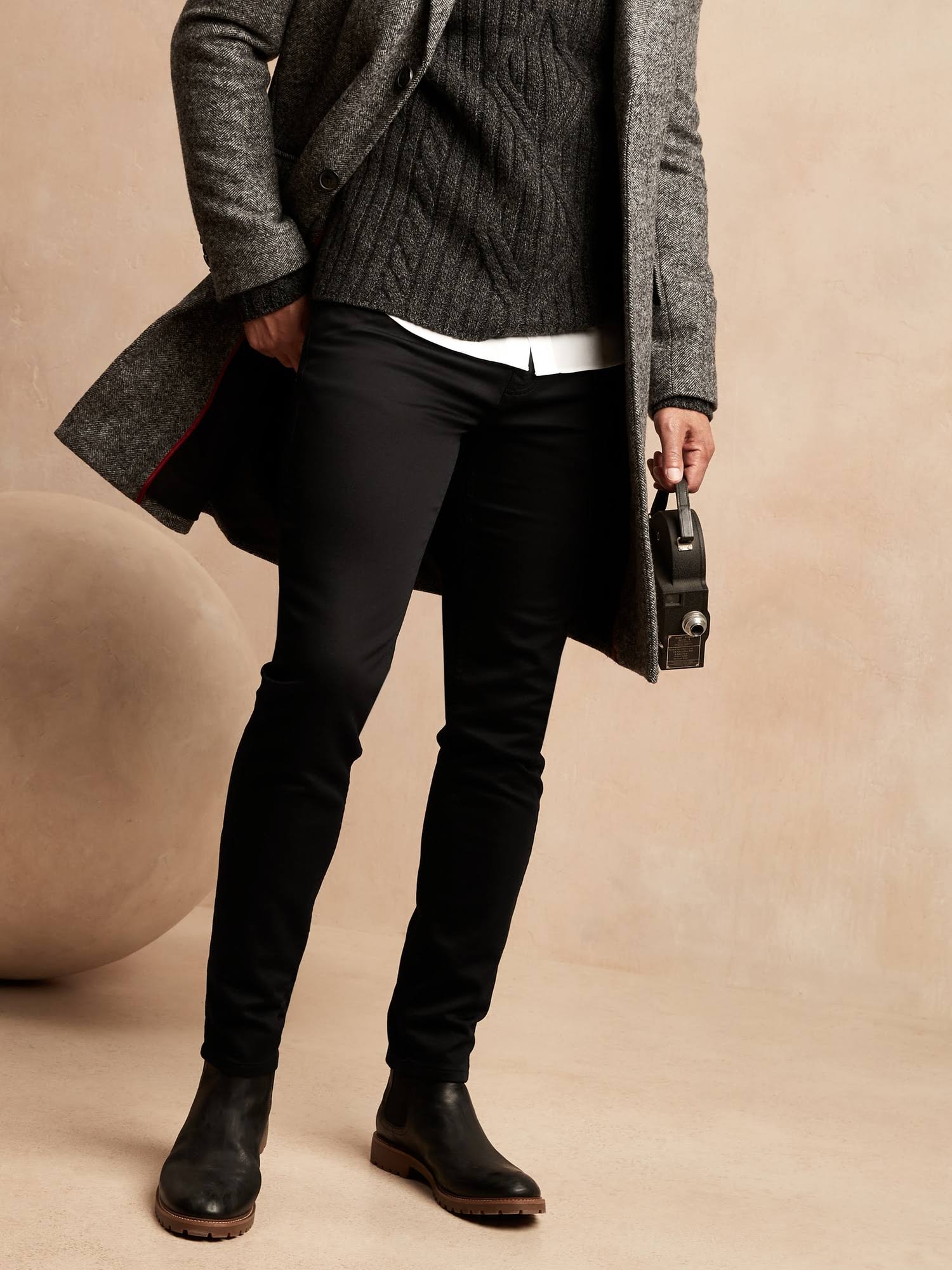 Banana Republic Men's Tapered Traveler Pant Black Size 33W 30L