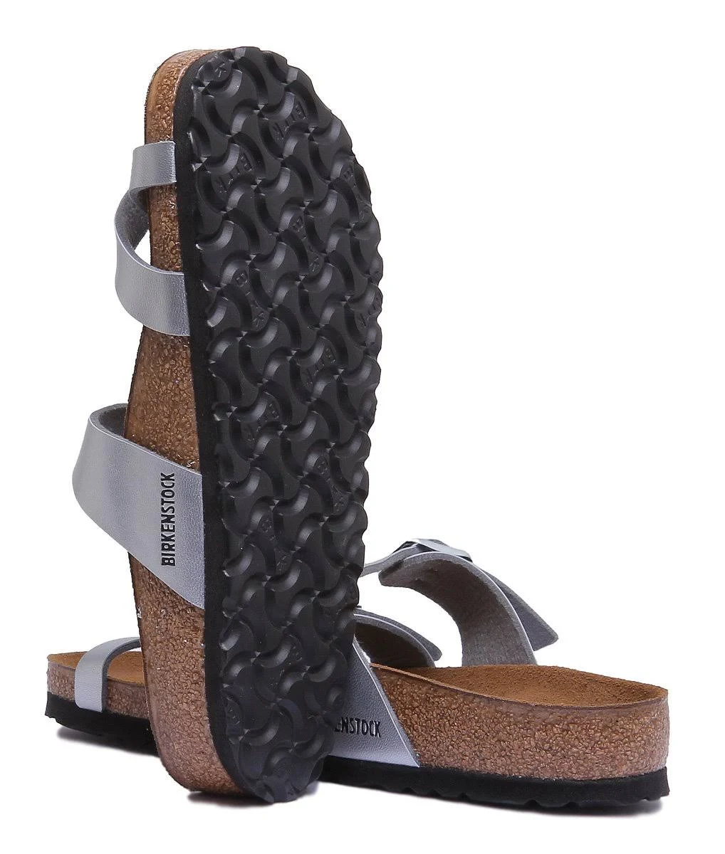 Birkenstock Mayari Birko-Flor Silver Thong Sandals
