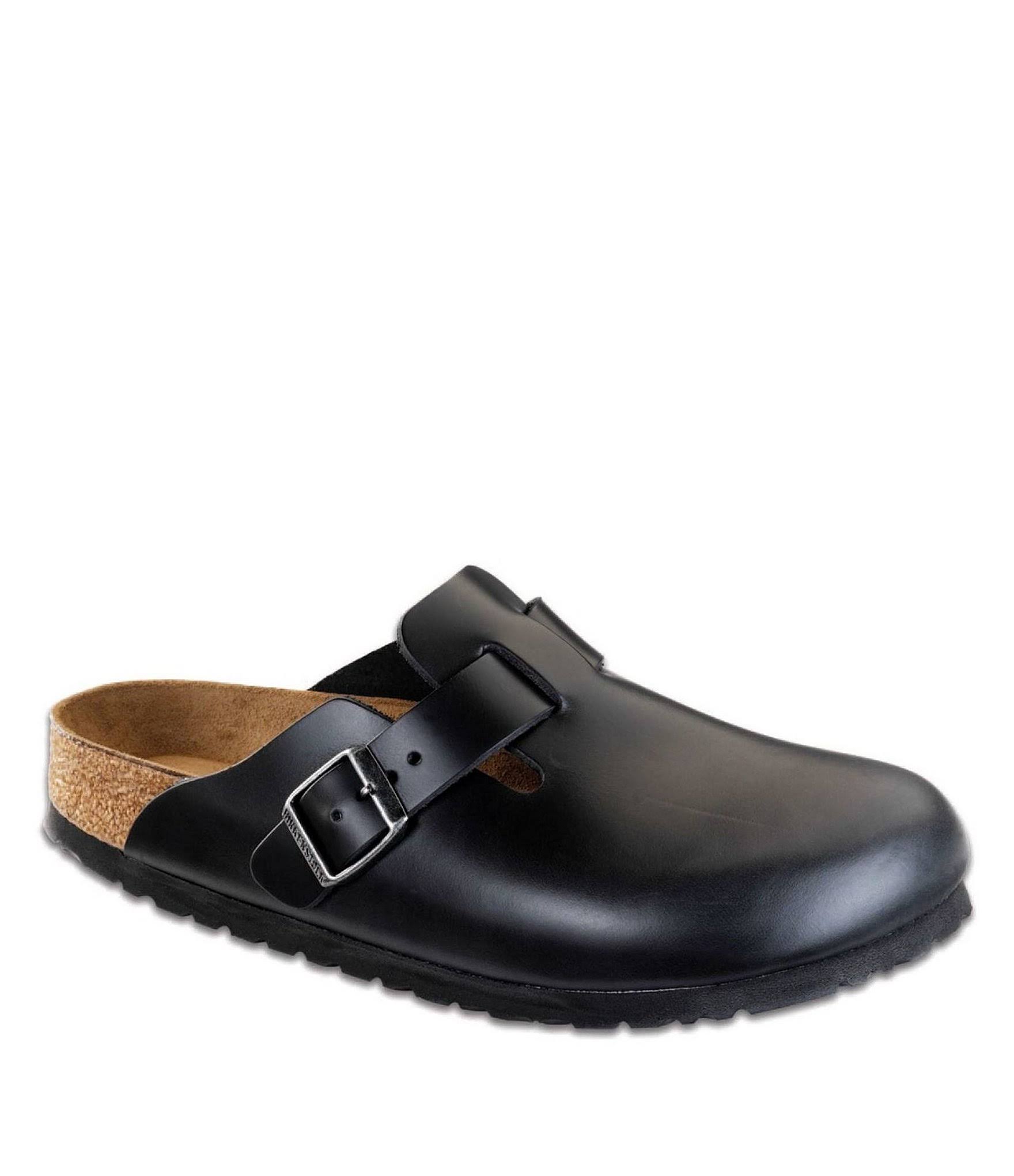 Birkenstock Boston Soft Footbed Clog - 43 - Black Amalfi Leather
