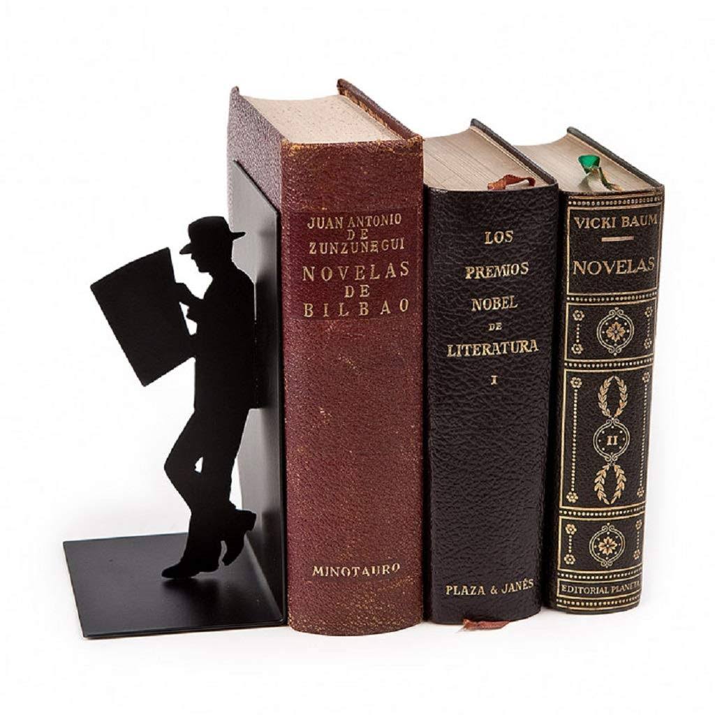 Balvi - The Reader Decorative Metal Bookend in Black colour. Original Design