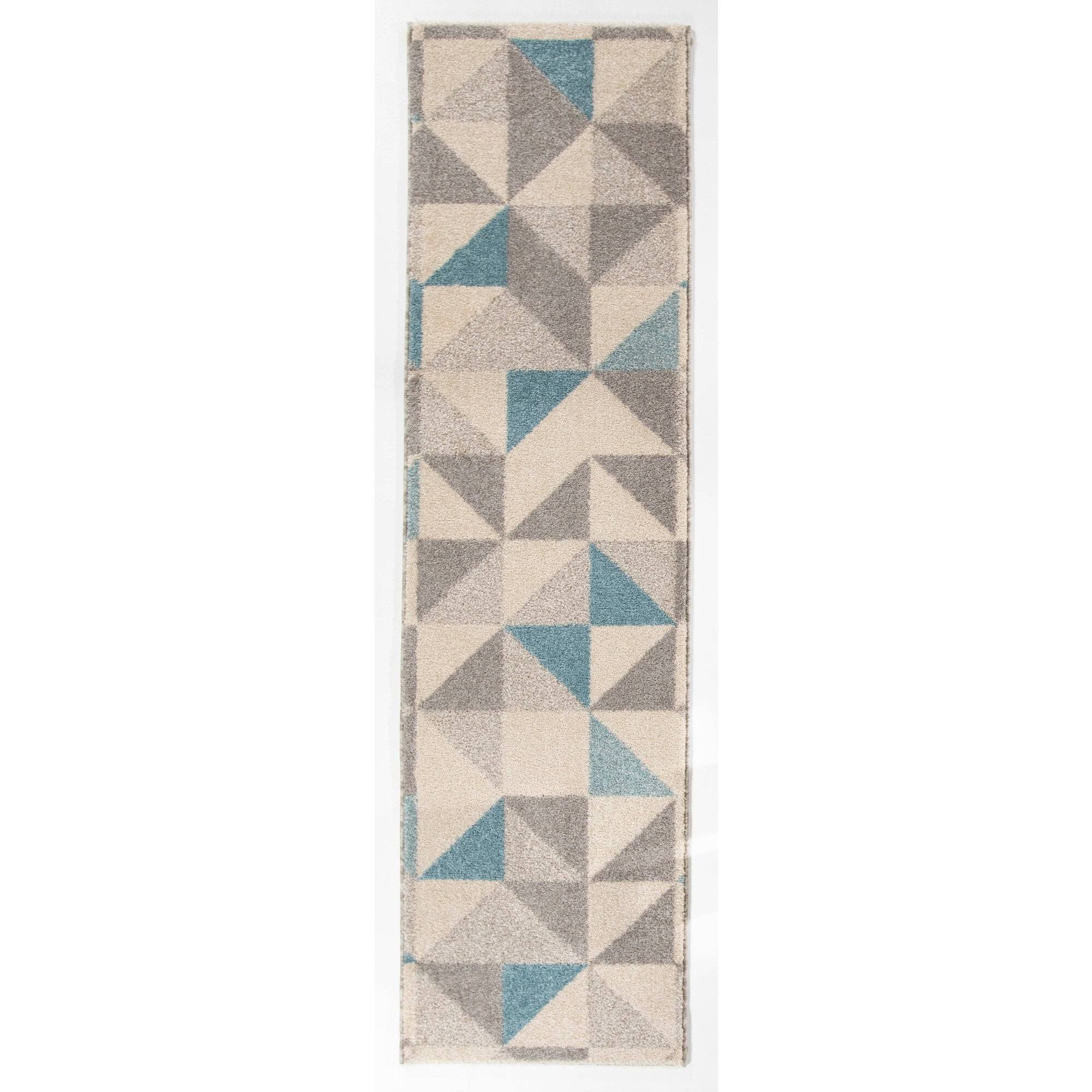 BALTA Larisa Blue 2 ft. x 7 ft. Geometric Runner Rug