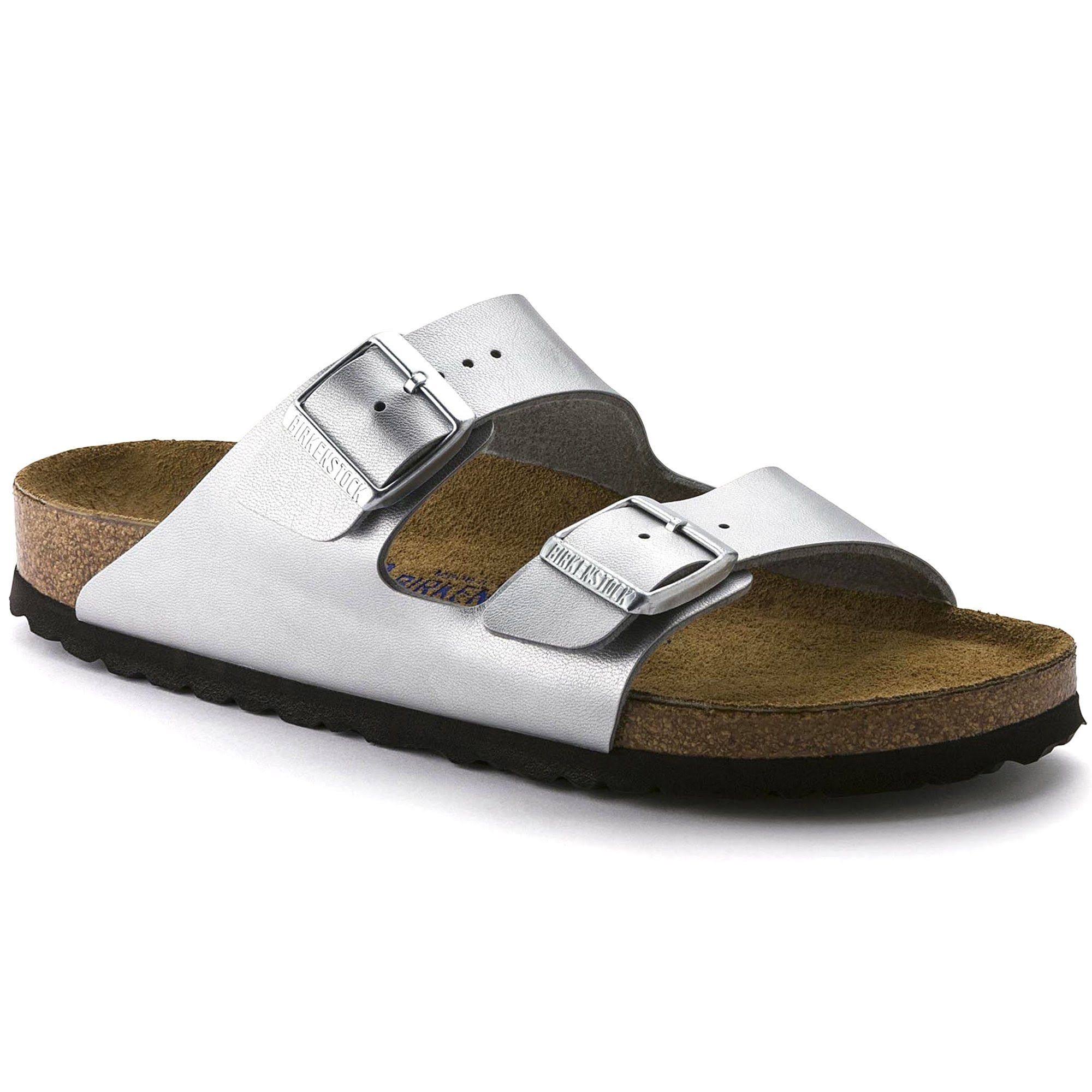 Birkenstock Arizona Soft Footbed Women's Silver Sandal Euro 37 US 6 - 6.5 N