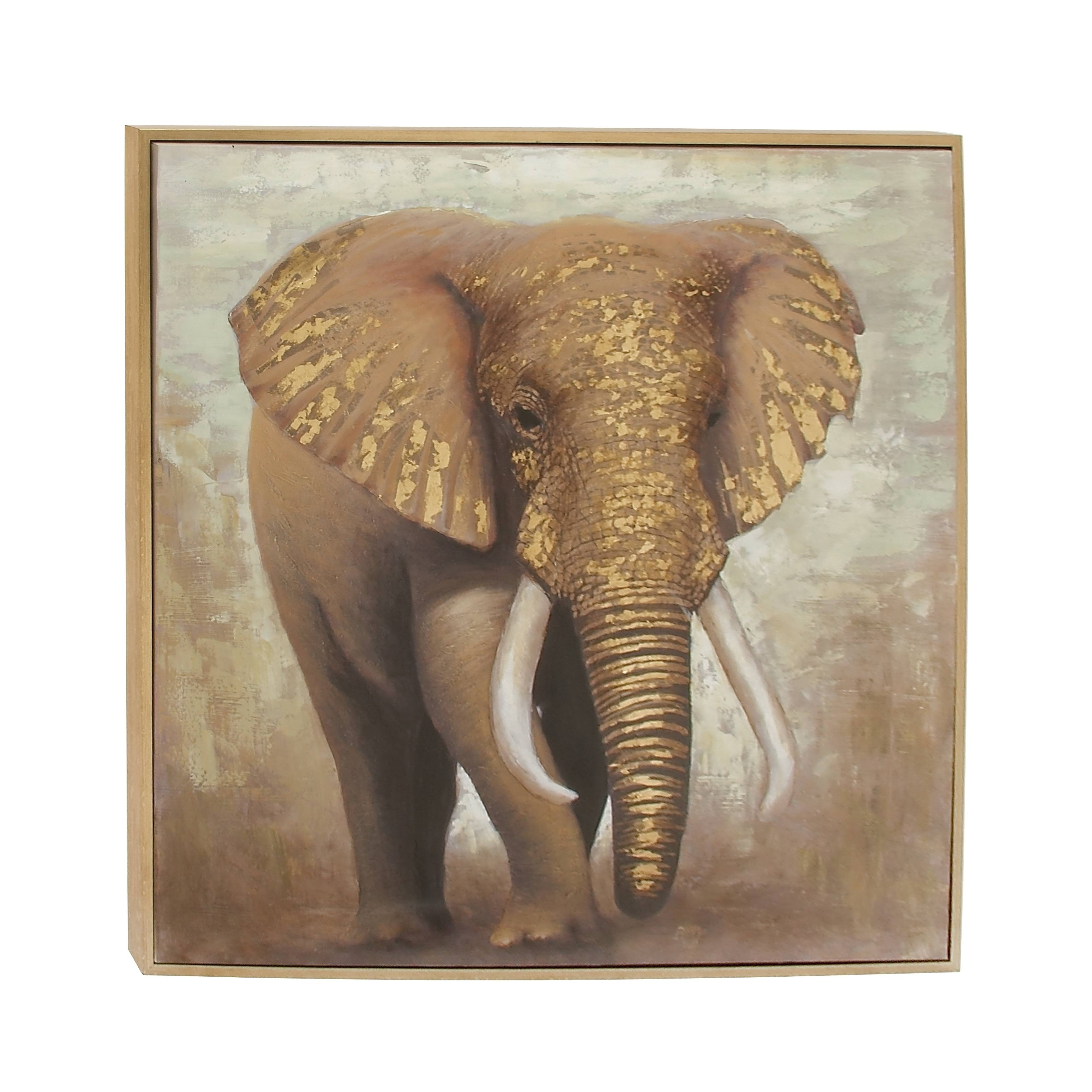 43961 Appealing Elephant Framed Canvas Art