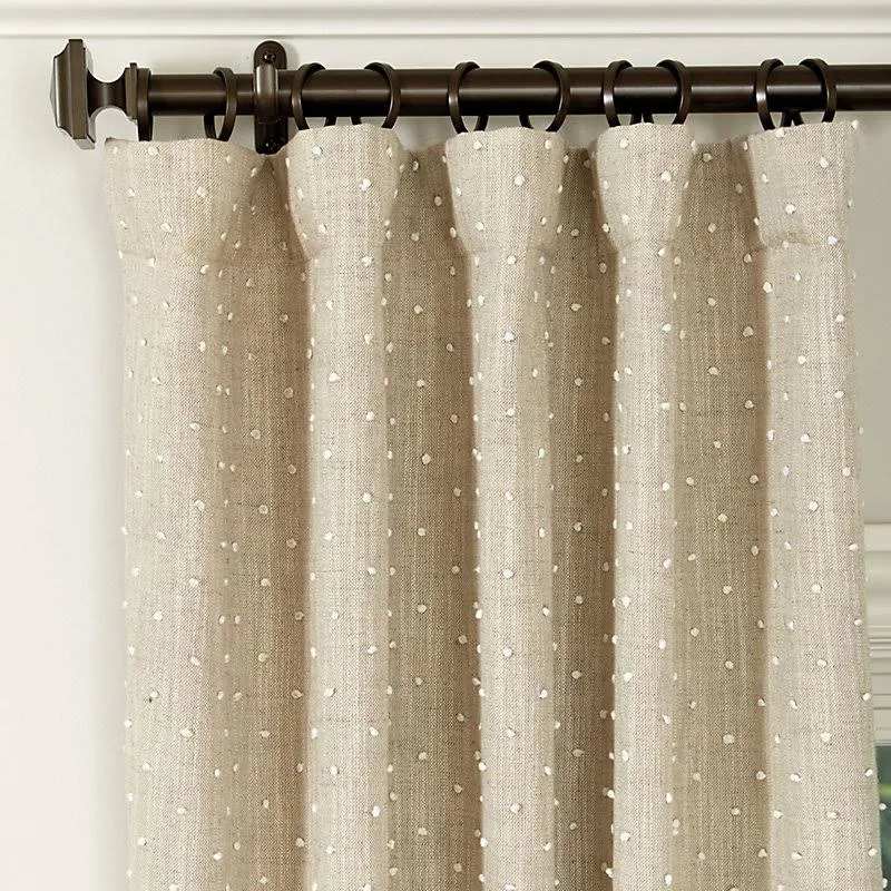 French Knot Drapery Panel Ivory/Flax 108x22 - Ballard Designs