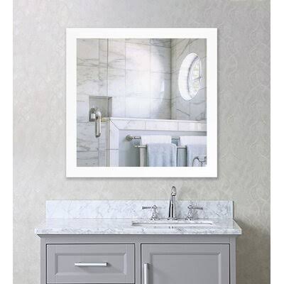 Wade Logan Industrial Modern & Contemporary Wall Mirror Size: 24x22 H x 24x22 W, Finish: White