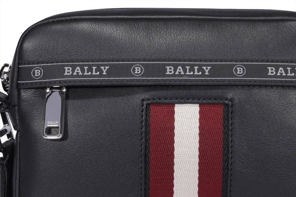Bally Hal Black, Leather Cross-Body Bag in Black Os