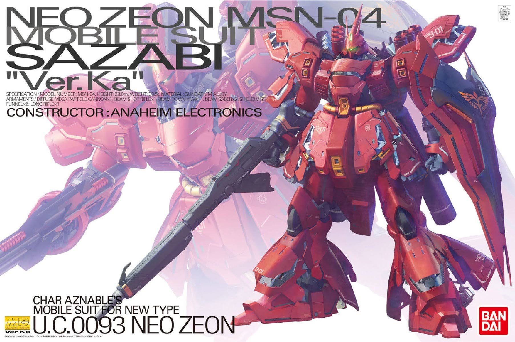 Mg 1/100 Msn-04 Sazabi Ver Ka Mobile Suit Gundam