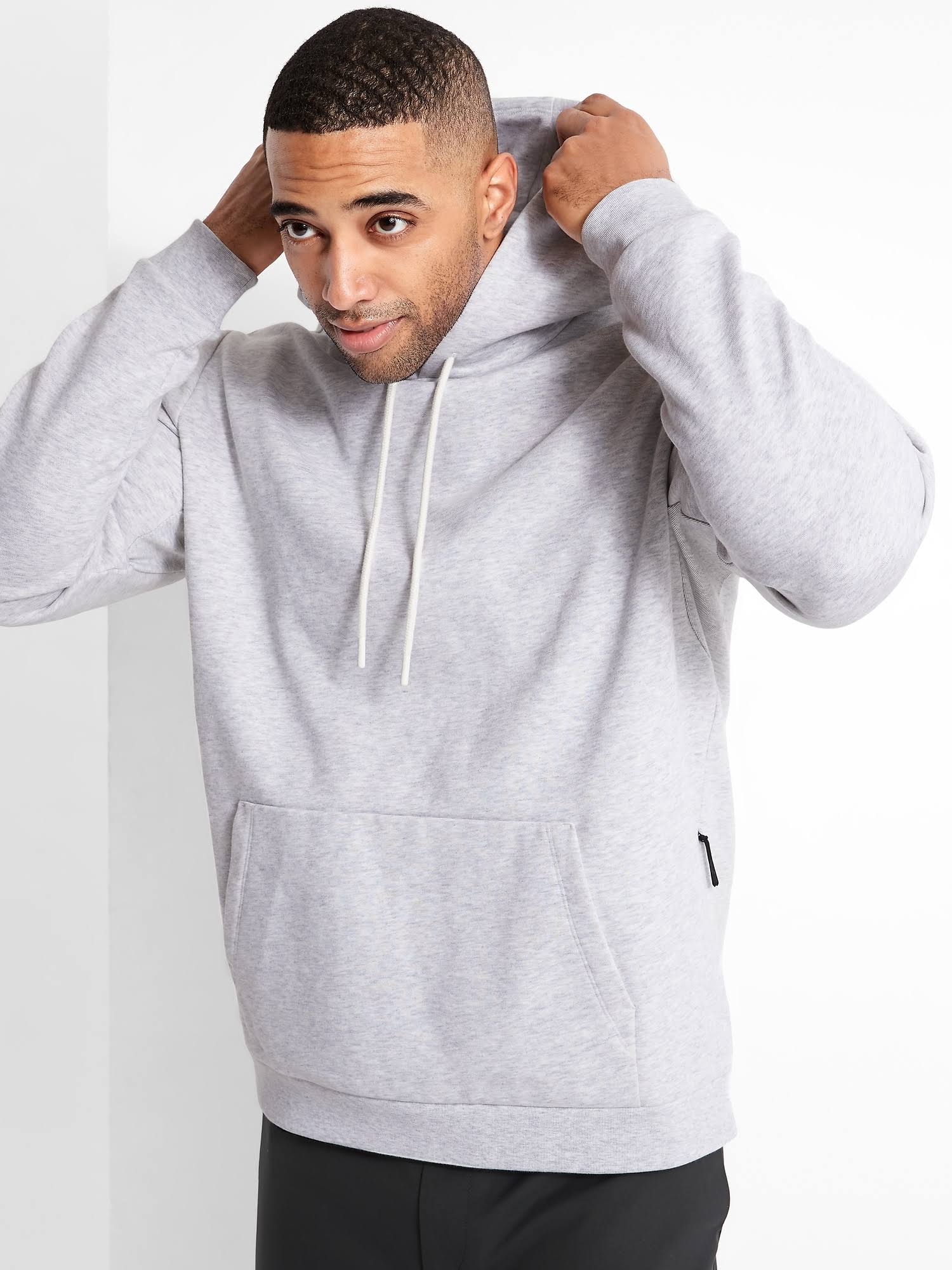 Banana Republic Men's Heavyweight Fleece Hoodie Gray Heather Size L