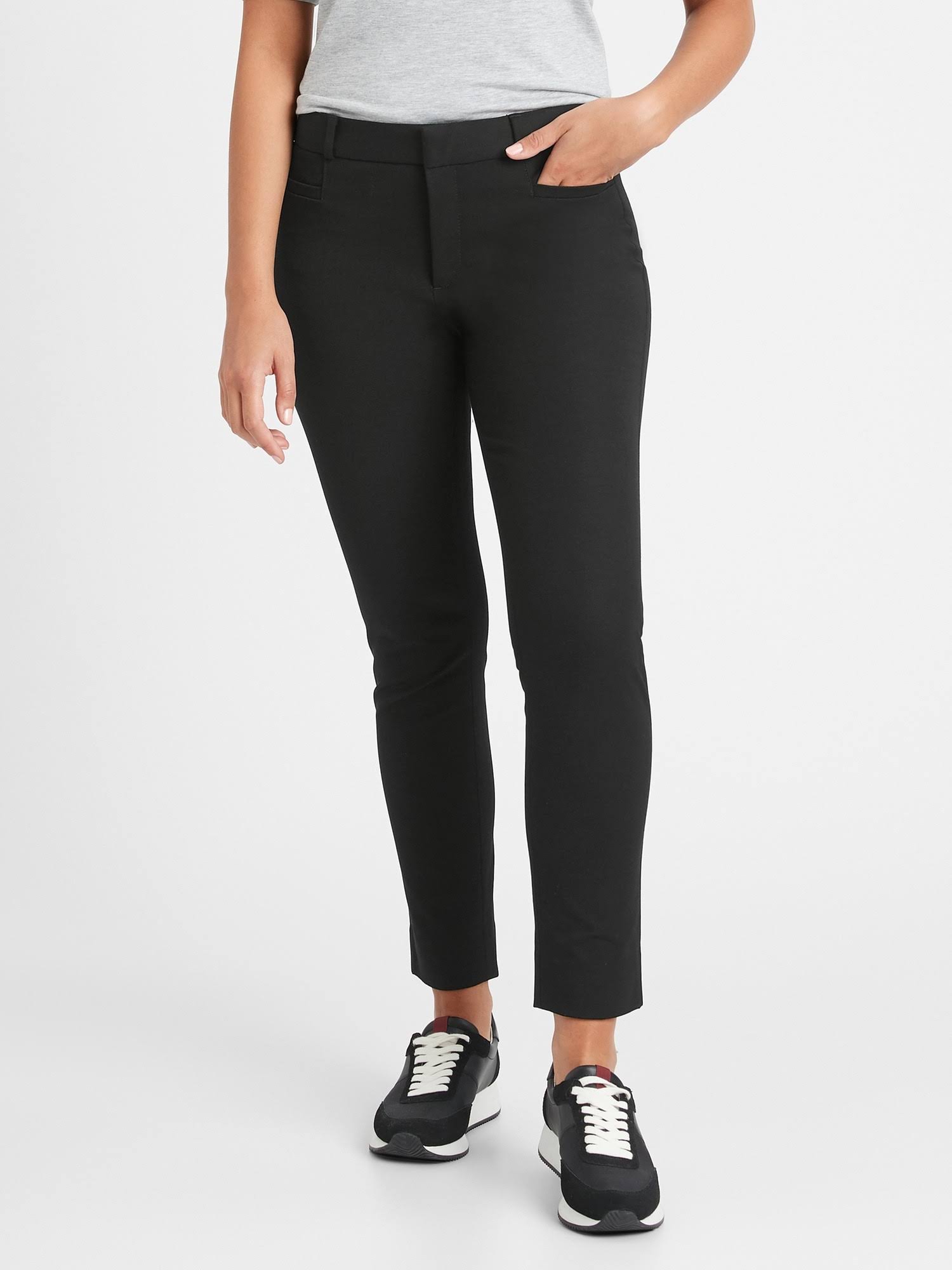 Banana Republic Women's Curvy Mid-Rise Skinny Sloan Pant Black Size 0 Short