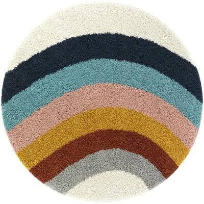 Camilo Abstract Shag Rainbow Area Rug Mack Milo Rug Size: Round 5&3