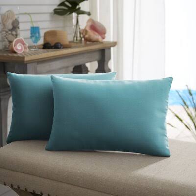 Outdoor Rectangular Pillow Cover & Insert Wrought Studio Color: Aqua Blue