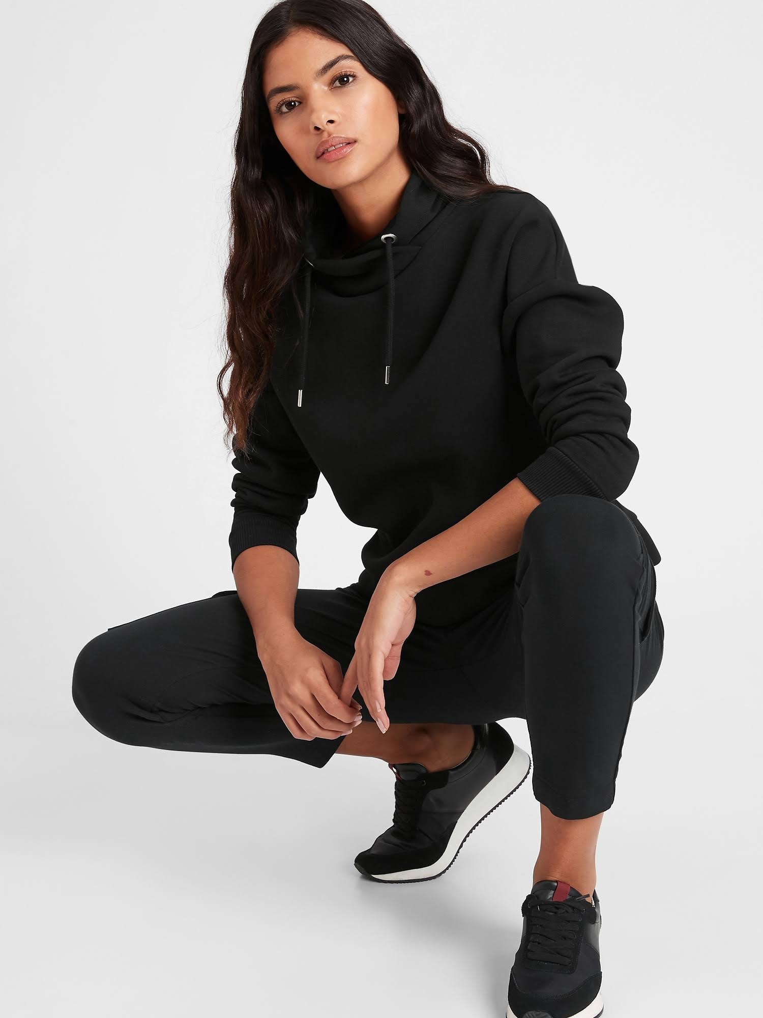 Banana Republic Women's Funnel-Neck Sweatshirt Black Size L