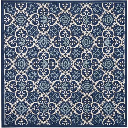 Fishback Floral Navy Blue Area Rug Birch LANE? Rug Size: Square 7&10x22