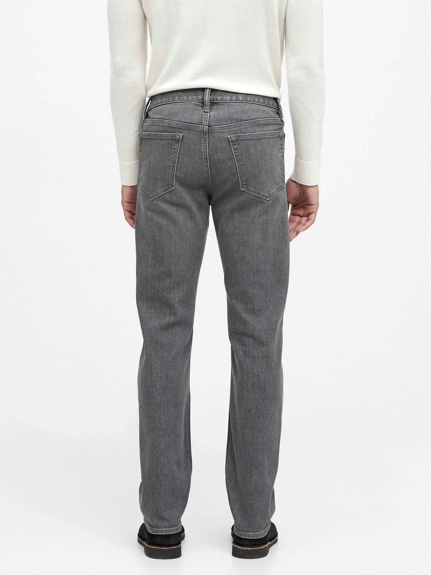 Banana Republic Men's Slim Rapid Movement Denim Jean with Coolmax Technology Slate Gray Wash Tall Size 35W 36L