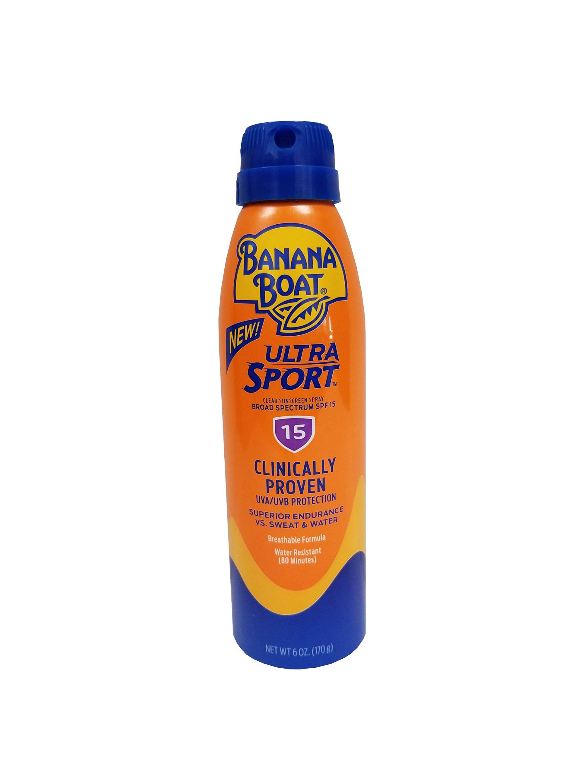 Banana Boat Sunscreen Ultra Mist Sport Performance Broad Spectrum Sun Care Sunscreen Spray SPF 15 6oz (3 Pack)